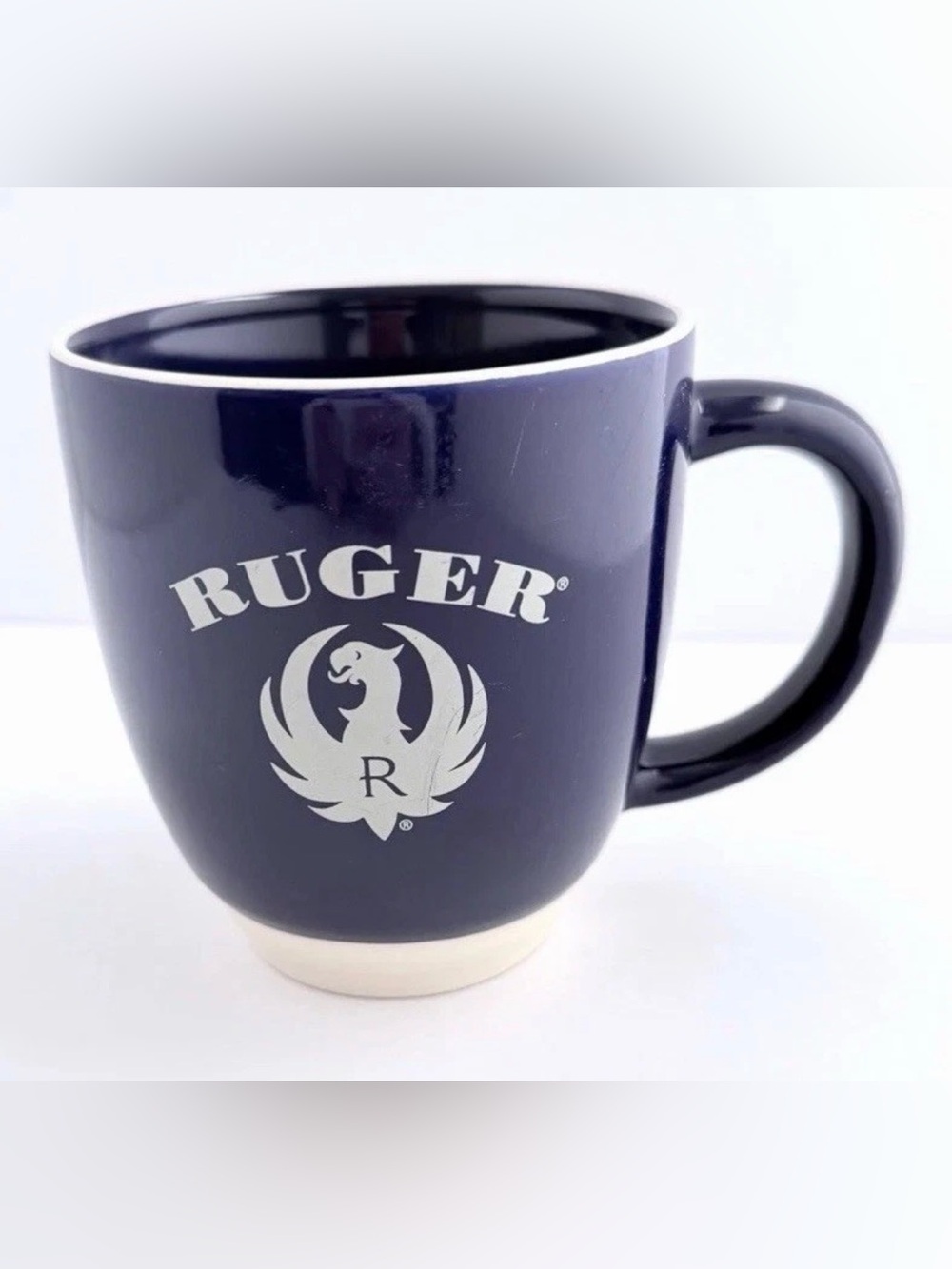 Ruger Firearms Coffee Mug Cobalt Blue Heavy Stoneware Oversized Logo Cup